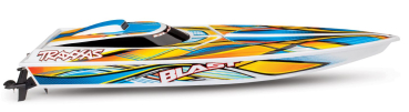 TRX38104-8ORNG Blast Elektro Rennboot TRAXXAS weiß/orange 23-Zoll Brushed
